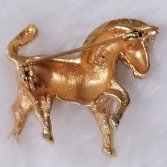 gold toned zebra with turquoise bead stripes - Picture 2 of 2